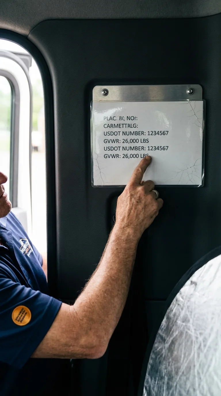 USDOT licensing placard verification in Medina
